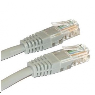 Patch kabel Cat5E, UTP - 1m, šedý (prodej po 10 ks)