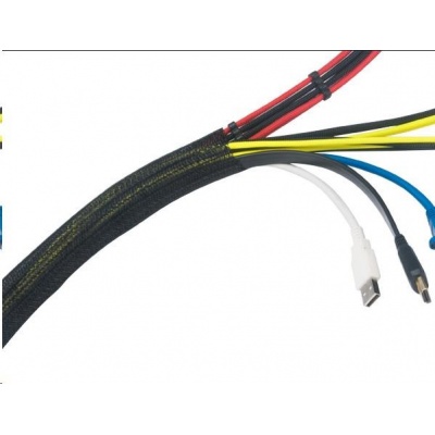 AKASA kabelový organizér, černý, Black Braided Cable Sleeve Wrap, 2M